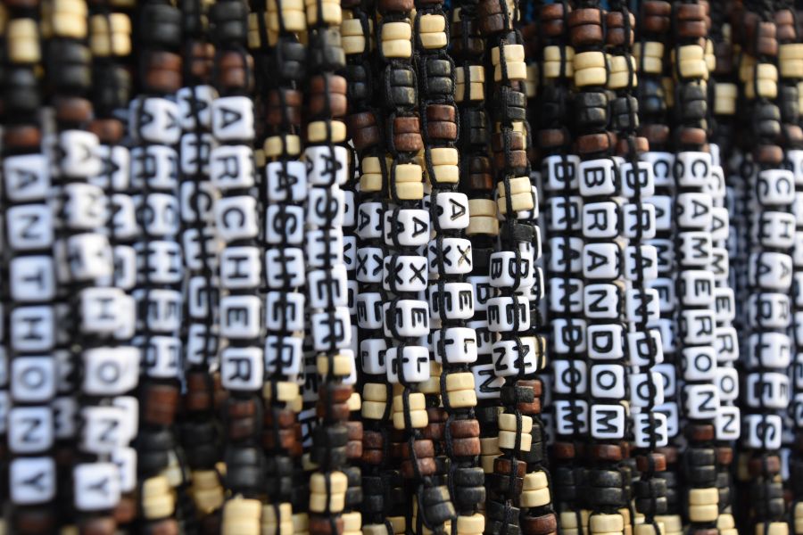 Names on bead bracelets